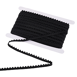 Черный 25м полиэстеровая эластичная лента, для аксессуаров для одежды, чёрные, 3/8 дюйм (10 мм), около 27.34 ярдов (25 м) / комплект