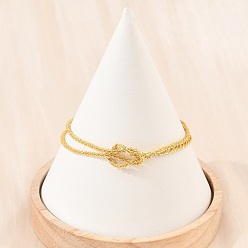 Plaqué 18K Or Véritable Bracelets à nœud en laiton pour femmes, crémaillère plaquage, plaqué longue durée, sans cadmium et sans plomb, réel 2 k plaqué or, 18 pouce (7.15 cm)