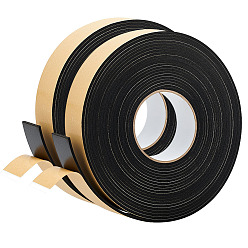 Черный 2 рулоны прочной адгезионной ленты из вспененной резины EVA, уплотнительная лента, предотвращающая столкновения, чёрные, 35x3 мм, 10 м / рулон