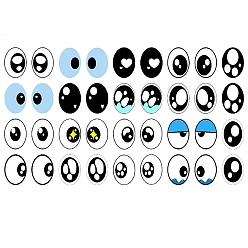 (52) Непрозрачная лаванда Стеклянные кукольные глаза кабошоны, украшения для кукол, овальные, разноцветные, 8x6 мм