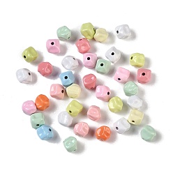 (52) Непрозрачная лаванда Шарики из сплава аэрозольной краски, ромб, разноцветные, 6.5x8x7.5 мм, отверстие : 1.2 мм