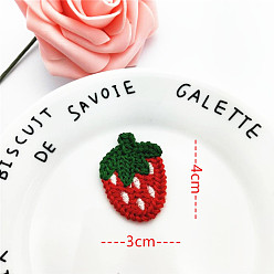 Schamottestein Cabochons aus Wolle, Erdbeere, DIY Haarschmuck, Schamottestein, 40x30 mm
