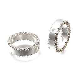Серебро Латунной шариковой кадра, круглые кольца, серебряные, 13.5x4 мм, отверстие : 1.4 мм