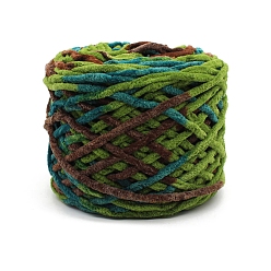 Светло-зеленый Коричневый Мягкая полиэфирная пряжа для вязания крючком, толстая пряжа для шарфа, пакет, изготовление подушек, сегмент окрашенный, оливковый, 7 мм