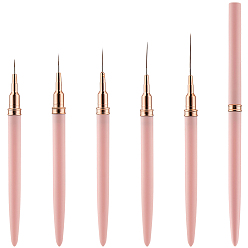 Pink 5 шт. пластиковая кисточка для рисования линий на ногтях, инструменты рисования, розовые, 17.1x0.9 см