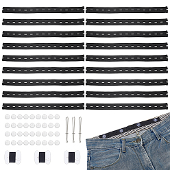 Черный 3 наборы для самостоятельного шитья из полиэстера и полиэтилена, а также наборы для изготовления пуговиц на талии из железа, чёрные, 280x76x2.5 мм