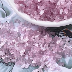 (HTL2597) Шелковая Бледная Пыльно-розовая Миюки половина бусины тила, японский бисер, 2 отверстие, (htl 2597) шелковая бледно-пыльная роза, 5x2.3x1.9 мм, Отверстие : 0.8 мм , около 1250 шт / 50 г