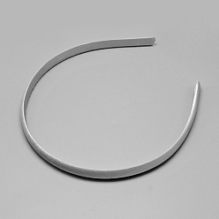 Light Grey Plain Plastic Hair Band Findings, No Teeth, Covered with Cloth, Light Grey, 120mm, 9.5mm