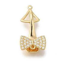 Chapado en Oro Real 18K Micropave de latón, circonita cúbica transparente, cierres plegables, sin cadmio y níque y plomo, lazo, real 18 k chapado en oro, 29 mm