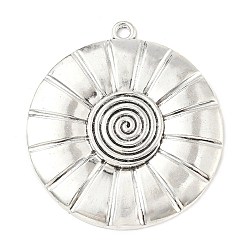 Shell Shape Тибетский сплав стиля большие кулоны, античное серебро, формы раковины, 70x63.5x3 мм, отверстие : 3.5 мм