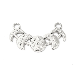 Нержавеющая Сталь Цвет Не тускнеющие 304 подвески из нержавеющей стали, подвески с фазами луны, цвет нержавеющей стали, 16.5x29.5x2 мм, отверстие : 2.4 мм