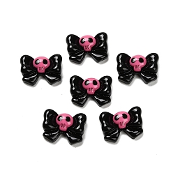 Bowknot Кабошоны из непрозрачной смолы на Хэллоуин, бант с черепом, 9.5x13x4.5 мм