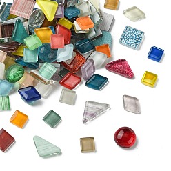 (52) Непрозрачная лаванда Кабошоны из стекла, мозаичные плитки, для поделок из мозаики своими руками, рамы для картин, разноцветные, 9.5~23x9.5~19.5x3.5~8 мм, Около 925 шт / 1000 г