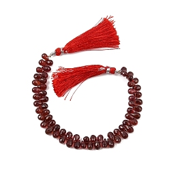 Garnet Natural Garnet Beads Strands, Teardrop, Faceted, Top Drilled, with Tassel, 5mm, Hole: 0.5mm, about 60pcs/strand, 13.78''(35cm)