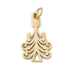 Рождественская елка Новогодняя тема 304 подвески из нержавеющей стали, золотые, рождественская елка, 16x9x1 мм, отверстие : 2.5 мм