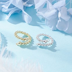 Платиновый & Золотой 2 шт 2 цвета гальванизированные немагнитные синтетические гематитовые бусины манжеты кольца, женское кольцо из латунной проволоки, платиной и золотом, 4 мм, внутренний диаметр: 21 мм