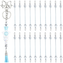 Platinum 24Pcs Stainless Steel Beadable Keychain Bar for Jewelry Making DIY Crafts, Platinum, 90x10.5x7mm
