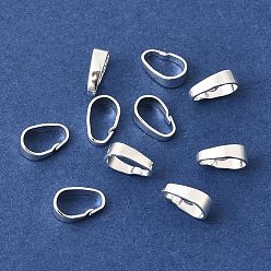 Серебро Латунь оснастки на поруки, долговечный, стойки покрытие, серебряные, 8x5x2.7 мм, отверстие : 7x4 мм