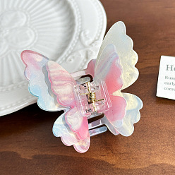 Pink Акриловые заколки для волос в форме бабочки, аксессуары для волос для женщин и девочек, розовые, 62 мм