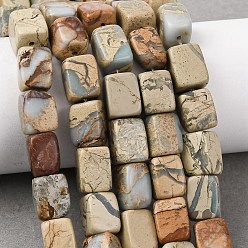 Шушан Камень Натуральный камень Шушан бисер нитей, кубоид, 12~13x8~10x8~10 мм, отверстие : 1 мм, около 30~31 шт / нитка, 14.76'' (37.5 см) ~ 14.96'' (38 см)