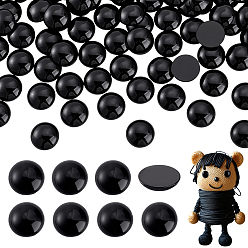 Черный 160шт. пластиковые кукольные глаза-кабошоны, для изготовления кукол, полукруглый, чёрные, 20 мм