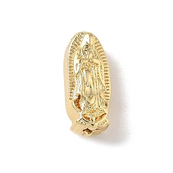 Настоящее золото 18K Латунные бусины, стойки покрытие, долговечный, без кадмия и без свинца, Дева Мария, реальный 18 k позолоченный, 14.5x6.3x6 мм, отверстие : 1.8 мм