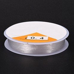 Clear Round Crystal Elastic Stretch Thread, for Bracelets Gemstone Jewelry Making Beading Craft, Clear, 0.4mm, about 19.6 yards(18m)/roll