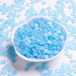 (TL148FR) Matte Transparent Aqua AB MIYUKI TILA Beads, Japanese Seed Beads, 2-Hole, (TL148FR) Matte Transparent Aqua AB, 5x5x1.9mm, Hole: 0.8mm, about 1180pcs/100g