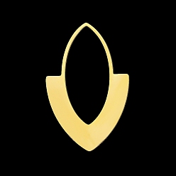 Золотой 201 подвески из нержавеющей стали, лазерная резка, лошадиный глаз , золотые, 32.5x20x1 мм