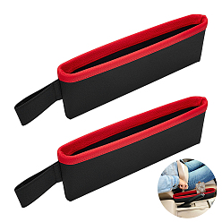 Черный Искусственная кожа с пластиковым ящиком для хранения вещей в зазоре автомобильного сиденья, прямоугольные, чёрные, 44 см