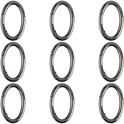 Черный Цвет Металла 10пружинные кольца из цинкового сплава, овальные, металлический черный , 47.5x29.5x5 мм