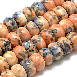 Sandy Brown Synthetic Ocean White Jade Beads Strands, Dyed, Rondelle, Sandy Brown, 10x5~6mm, Hole: 1.5mm about 72pcs/strand, 16.3 inch