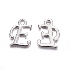 Letter E Подвески из платины, стойки покрытие, без кадмия и без свинца, letter.e, 13x10x2 мм, отверстие : 1.5 мм
