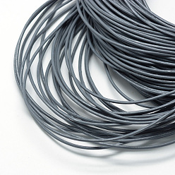 Gray Spray Painted Cowhide Leather Cords, Gray, 2.0mm, about 100yards/bundle(300 feet/bundle)