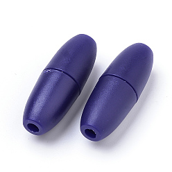 Индиго Пластиковые застежки отколовшиеся, для резиновых силиконовых прорезывающих ожерелий, индиговые, 24x9 мм, отверстие : 2.5 мм