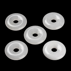 Белый Нефрит Натурального белого нефрита подвески, подвески в виде пончиков/пи-дисков, 30x6.5 мм, отверстие : 7.5 мм