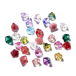 (52) Непрозрачная лаванда Чешские Бусины, прозрачный / имитация опалита / гальваника / инкрустация золотом / окрашенная / непрозрачная, цветок, разноцветные, 10x8 мм, отверстие : 2 мм, около 120 шт / упаковка