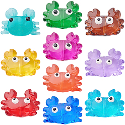 (52) Непрозрачная лаванда 20 шт. 10 цветные стеклянные эмалевые бусины, краб, разноцветные, 15~17x21~24x7.5~9 мм, отверстие : 1.4~2 мм, 2 шт / цвет