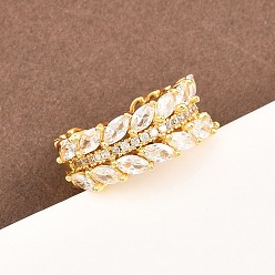 Настоящее золото 18K Манжеты из латуни с микро паве кубический цирконий для женщин, лист, долговечный, стойки покрытие, без кадмия и без свинца, реальный 18 k позолоченный, 9 мм