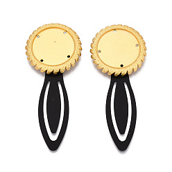 Золотой Закладки из сплава и железа, с плоским круглым вращающимся подносом, золотые, 80.5~81.5x34x5~6.5 мм, Размер лотка: 25 мм