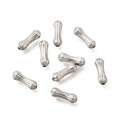 Платина Латунные бусины, стойки покрытие, долговечный, без свинца и без кадмия, рифленый трубки, платина, 9x3 мм, отверстие : 1 мм