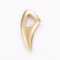 Golden 304 Stainless Steel Pendants, Fangtooth Shape, Golden, 48x21x6.5mm, Hole: 13x11mm