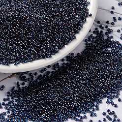 (RR358) Ruby Lined Capri Blue Luster MIYUKI Round Rocailles Beads, Japanese Seed Beads, (RR358) Ruby Lined Capri Blue Luster, 15/0, 1.5mm, Hole: 0.7mm, about 5555pcs/bottle, 10g/bottle