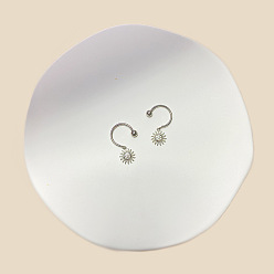 Цветок 316l хирургические кольца для сосков из нержавеющей стали с прозрачным кубическим цирконием, цвет нержавеющей стали, цветок, 1.6 мм