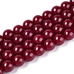 Red Corundum Нити бусин из красного корунда, выращенного в лаборатории, круглые, 11.5~12 мм, отверстие : 0.8 мм, около 33 шт / нитка, 15.35 дюйм (39 см)