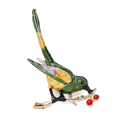 Разноцветный Эмалевые булавки в виде сороки, штыри отворотом сплава горного хрусталя для одежды рюкзака, красочный, 53.5x35 мм