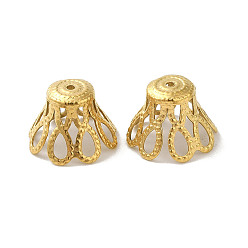 Золотой 304 из нержавеющей стали шарик крышки, цветок, золотые, 10x6 мм, отверстие : 0.9 мм