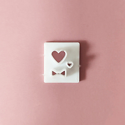 Heart Plastic Plasticine Tools, Clay Cutters, Modeling Tools, WhiteSmoke, Heart, 0.3~0.8x0.3~0.9cm