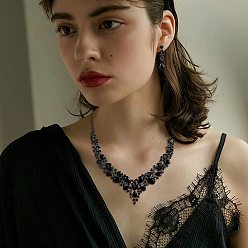 Реактивный Самолет Ожерелья из сплава со стразами в форме капли и серьги-гвоздики в комплекте, струя, 400 мм