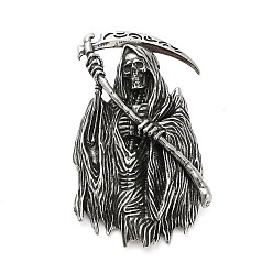 Античное Серебро Хэллоуин 316 подвески из хирургической нержавеющей стали, смерть, античное серебро, 45.5x31.5x11 мм, отверстие : 8x4 мм